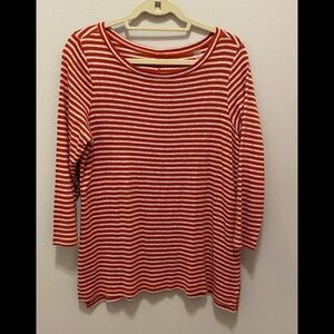 Ladies Sejour orange & white striped top O/S 1 xl